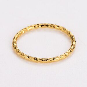 3/$35 18K Gold Plated Textured Hammered Stacking Minimalist Band Ring Jewelry